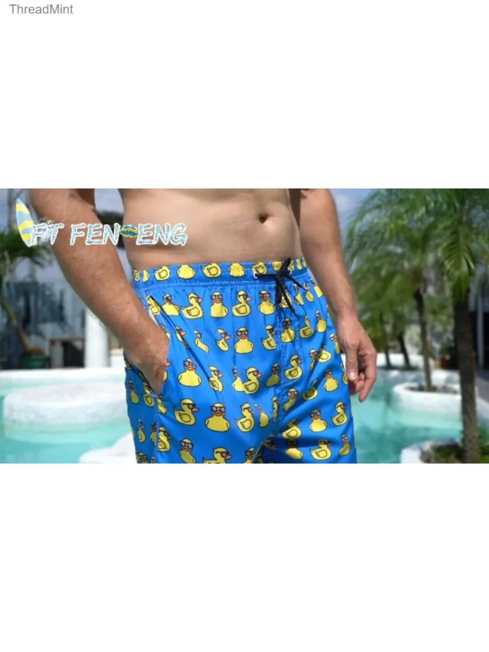 Men's Quick Dry Board Shorts with Mesh Lining, UPF 50+ Swim Trunks with Pockets